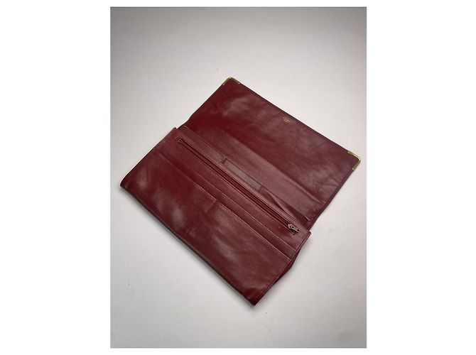 Clutch in pelle bordeaux Cartier Bordò - vista 3