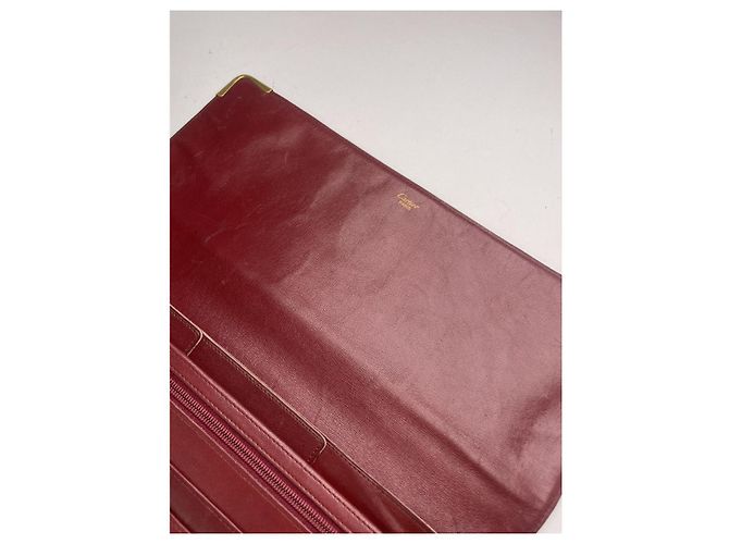 Clutch in pelle bordeaux Cartier Bordò - vista 4
