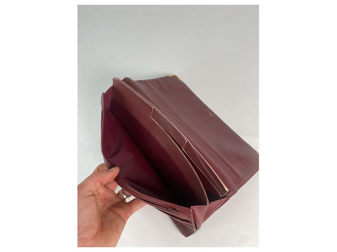 Clutch in pelle bordeaux Cartier Bordò - vista 5