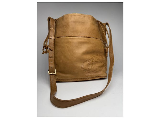Borsa a mano in pelle marrone Flamenco Loewe - vista 2