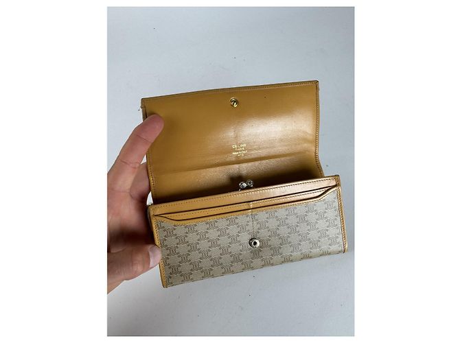 Céline Cartera de cuero beige Celine Triomphe - vista 3