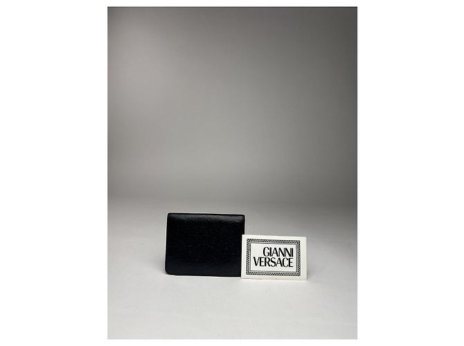 Borsa in struzzo nera Gianni Versace Nero - vista 2