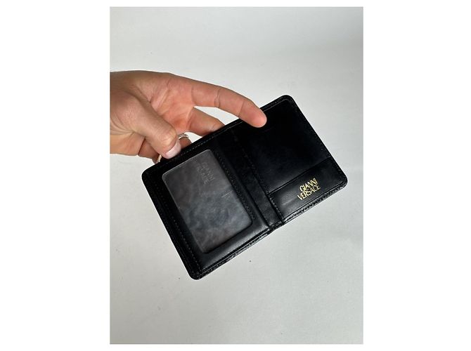 Borsa in struzzo nera Gianni Versace Nero - vista 3