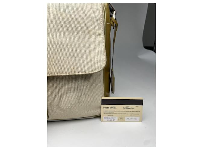 Borsa a mano in cotone beige di Prada - vista 5
