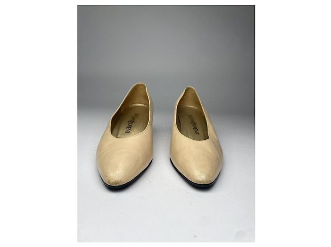 Beige Lederabsatz Yves Saint Laurent - Ansicht 4