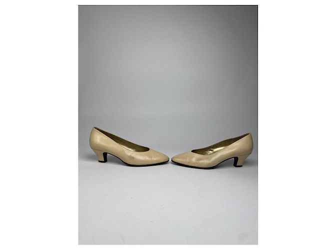 Beige Lederabsatz Yves Saint Laurent - Ansicht 5