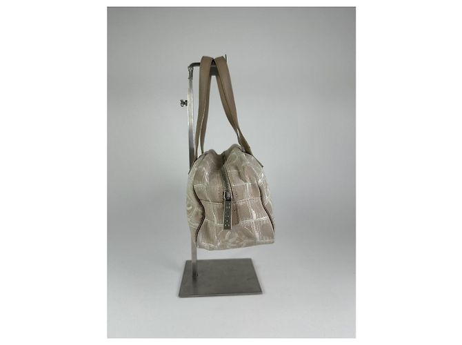 Bowling Chanel Beiger Stoffhandtasche - Ansicht 3