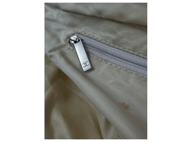 Bowling Chanel Beiger Stoffhandtasche - Ansicht 5