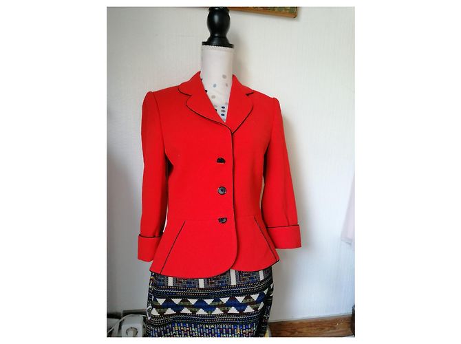 Autre Marque Rote Jacke mit schwarzem Rand - Ansicht 3