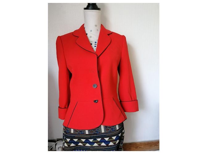 Autre Marque Rote Jacke mit schwarzem Rand - Ansicht 4