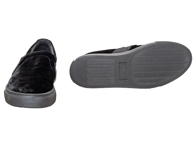 Sneakers slip-on in velluto Lanvin Nero - vista 11