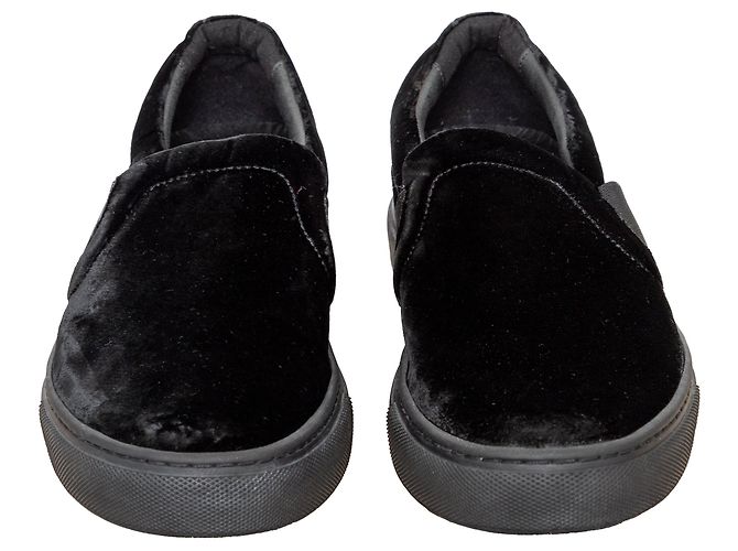 Sneakers slip-on in velluto Lanvin Nero - vista 3