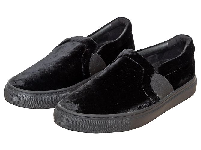 Sneakers slip-on in velluto Lanvin Nero - vista 4