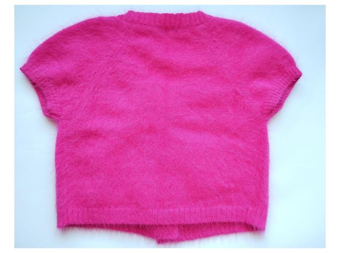 Autre Marque Guizio Fuzzy Mikro-Cardigan Fuchsia Angora Größe S Fuschia - Ansicht 2