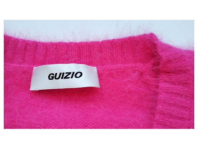 Autre Marque Guizio Fuzzy Mikro-Cardigan Fuchsia Angora Größe S Fuschia - Ansicht 3