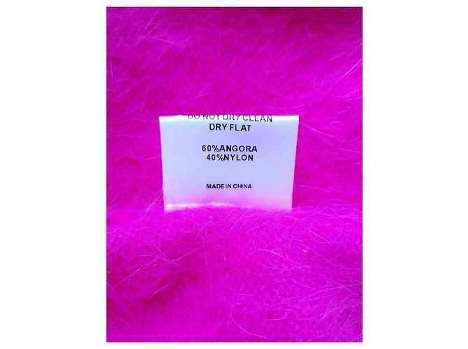 Autre Marque Guizio Fuzzy Mikro-Cardigan Fuchsia Angora Größe S Fuschia - Ansicht 5