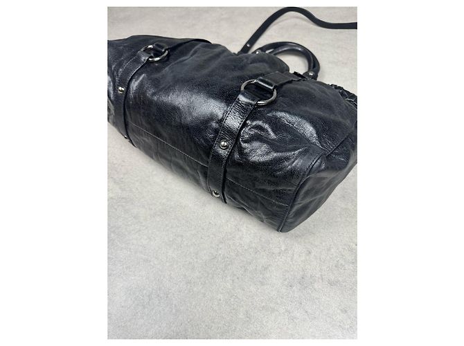 Borsa a Spalla Miu Miu Vitello LUX Nero - vista 10