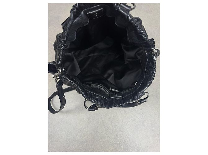 Borsa a Spalla Miu Miu Vitello LUX Nero - vista 13