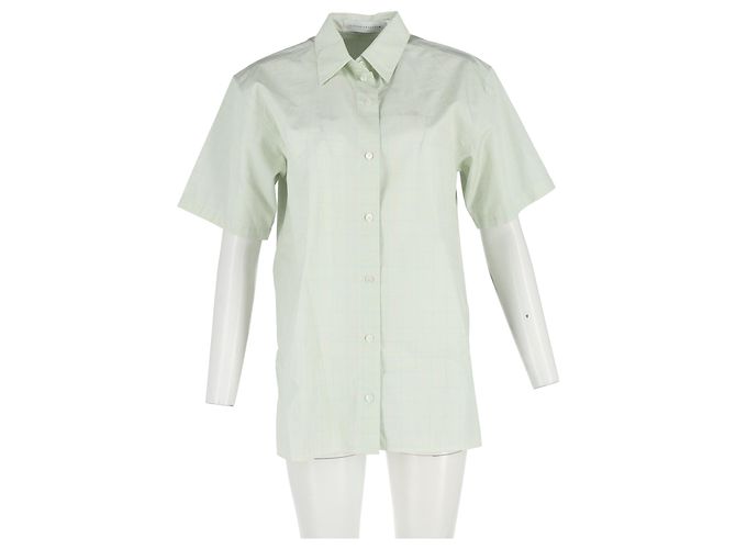 Camisa de cuadros Victoria Beckham en algodón verde - vista 4