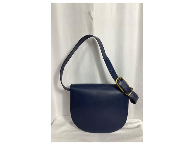 Borsa a spalla con patta Tory Burch in pelle blu navy - vista 12