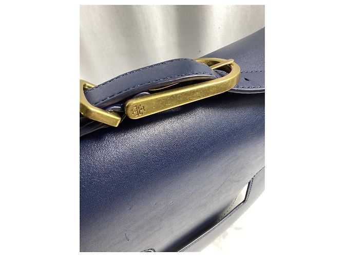 Borsa a spalla con patta Tory Burch in pelle blu navy - vista 16