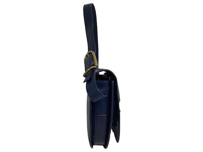 Borsa a spalla con patta Tory Burch in pelle blu navy - vista 2