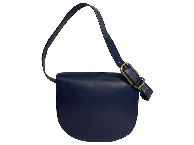 Borsa a spalla con patta Tory Burch in pelle blu navy - vista 3