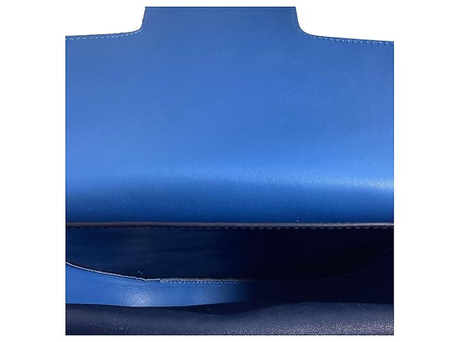 Borsa a spalla con patta Tory Burch in pelle blu navy - vista 5