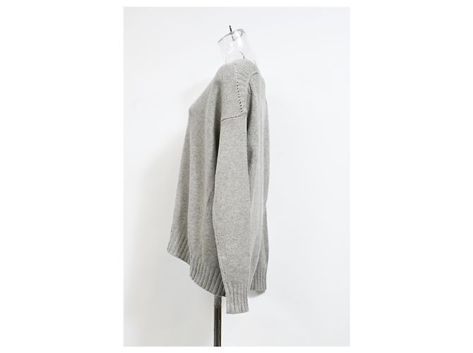 Isabel Marant Etoile V-Ausschnitt Pullover aus grauer Wolle - Ansicht 7