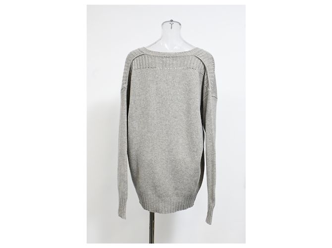 Isabel Marant Etoile V-Ausschnitt Pullover aus grauer Wolle - Ansicht 8