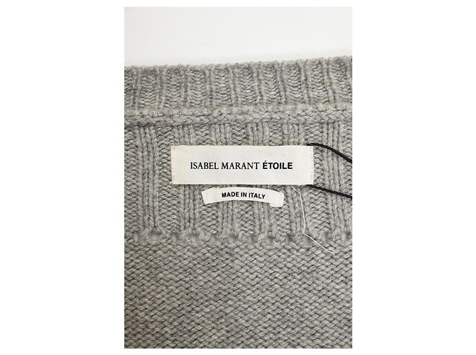 Isabel Marant Etoile V-Ausschnitt Pullover aus grauer Wolle - Ansicht 9