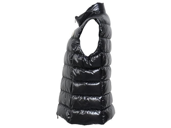 Moncler Ghany gesteppte glänzende Shell-Daunenweste aus schwarner Polyamid Schwarz - Ansicht 2