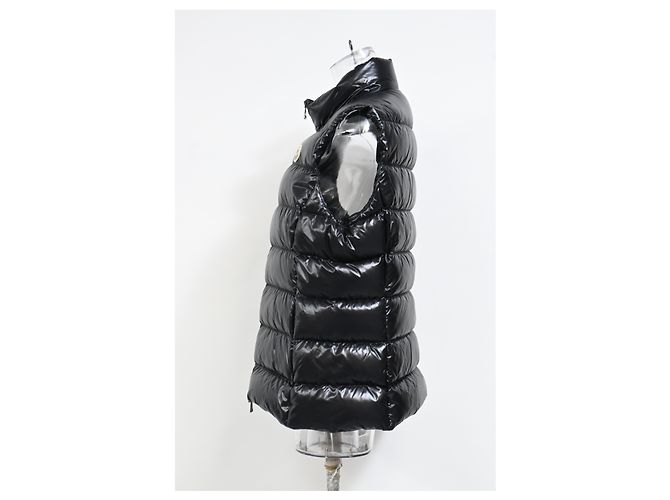 Moncler Ghany gesteppte glänzende Shell-Daunenweste aus schwarner Polyamid Schwarz - Ansicht 7