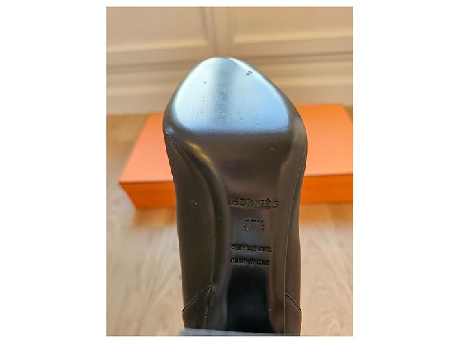 Botas Hermès Story de cuero negro - vista 4