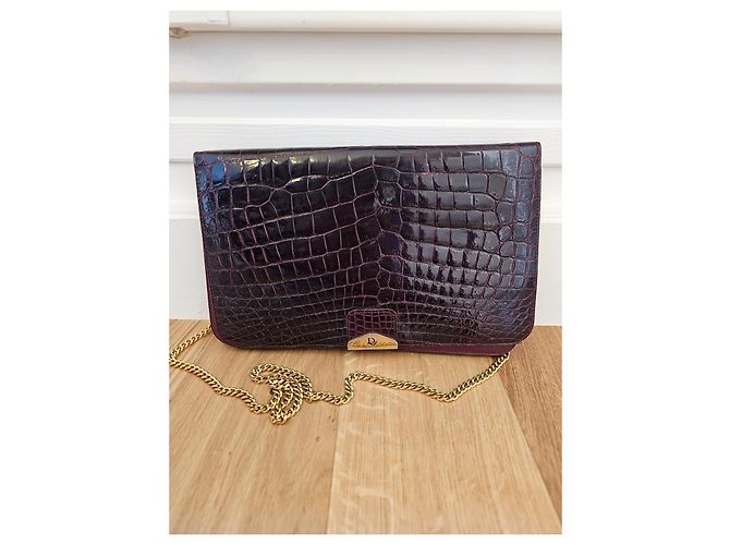 Pochette Dior in Coccodrillo Rosso Bordeaux Bordò - vista 2