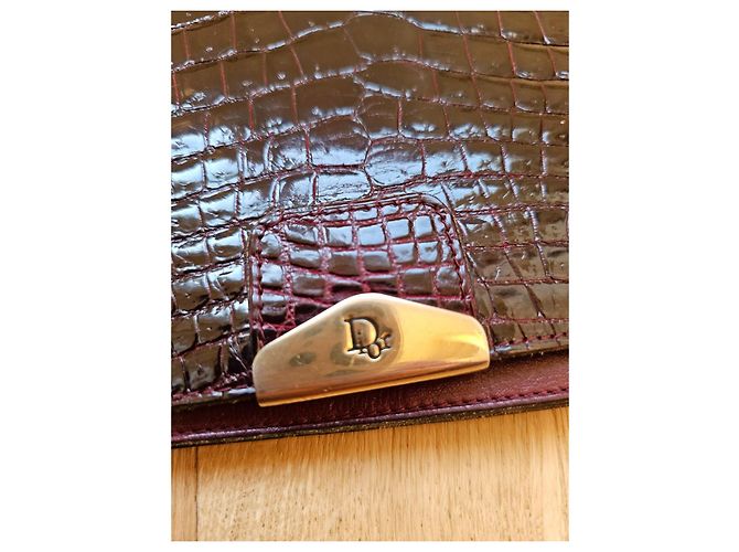 Pochette Dior in Coccodrillo Rosso Bordeaux Bordò - vista 5