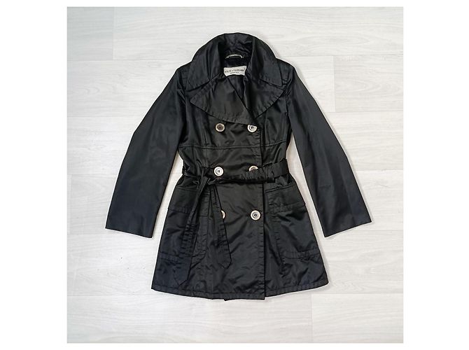 Gabardina de satén negra Dolce & Gabbana Negro - vista 3