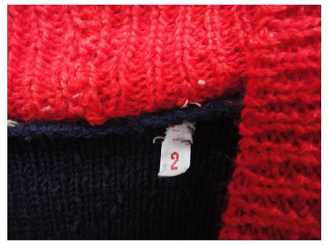 Autre Marque Weste aus Wolle rot und marineblau - Ansicht 3