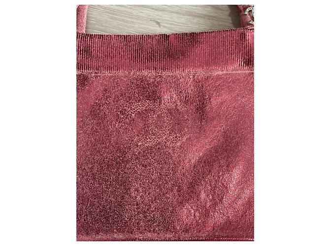 Sutiã Chanel Rosa de Elastano com Detalhes Cc e Strass - vista 2