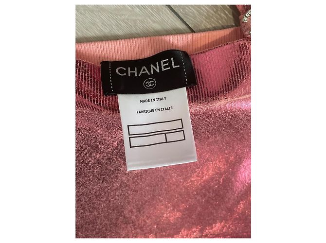Sutiã Chanel Rosa de Elastano com Detalhes Cc e Strass - vista 4