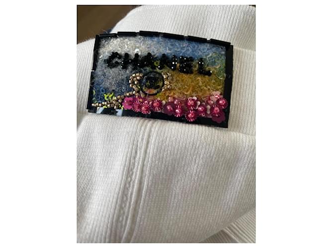 Bustier Chanel blanco de algodón y elastano crop top - vista 3
