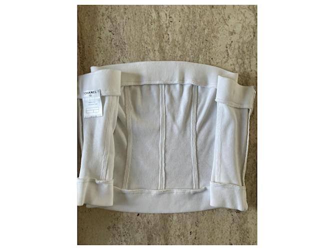 Bustier Chanel blanco de algodón y elastano crop top - vista 8