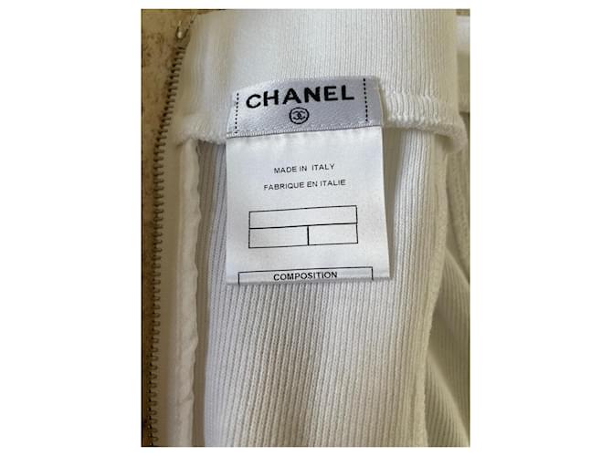 Bustier Chanel blanco de algodón y elastano crop top - vista 9