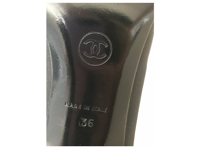 Tacchi CHANEL T.EU 36 Tessuto Nero - vista 7