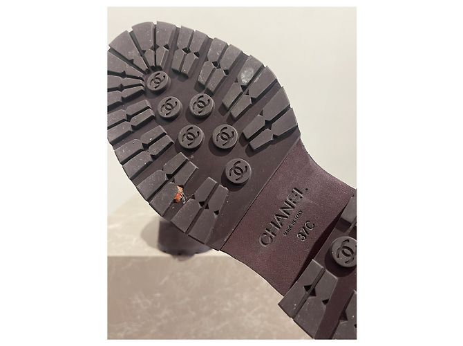 CHANEL Mules e zoccoli T.EU 37 Pelle Bordò - vista 6