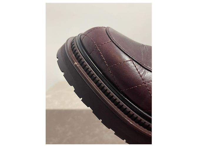 CHANEL Mules e zoccoli T.EU 37 Pelle Bordò - vista 7