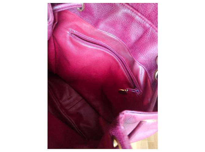 Mochila Chanel de piel burdeos - vista 11
