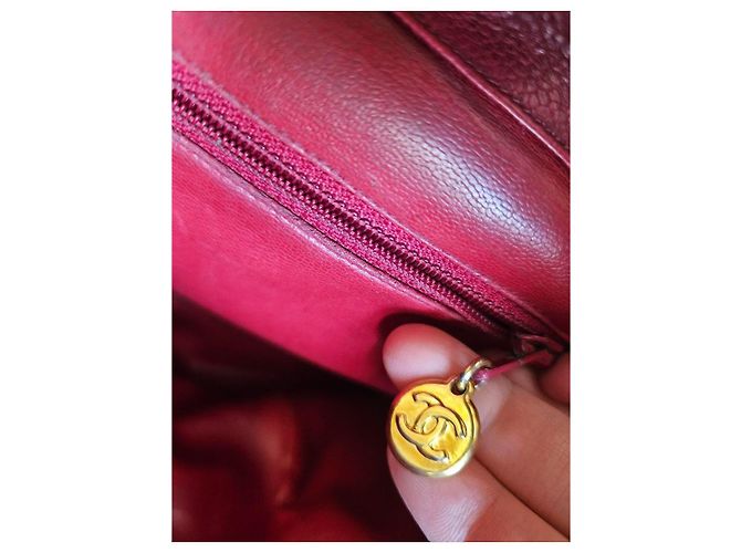 Mochila Chanel de piel burdeos - vista 13