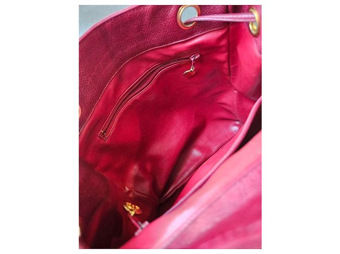 Mochila Chanel de piel burdeos - vista 14