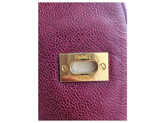 Mochila Chanel de piel burdeos - vista 2